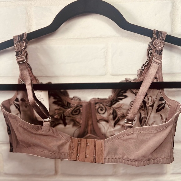 NWT Soma Sensuous Lace Unlined Underwire Bra 34 D Mochaccino Black #0551 - Picture 2 of 15